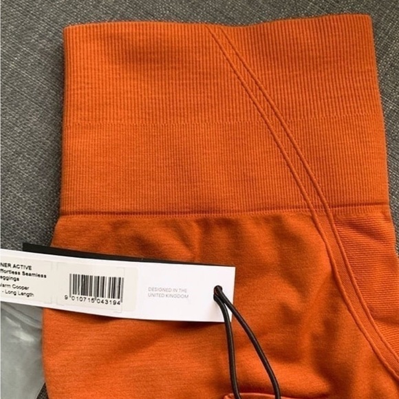 NWT Oner Active EFFORTLESS SEAMLESS LEGGINGS KNITTED LOGO Warm Copper M Long - Picture 4 of 4